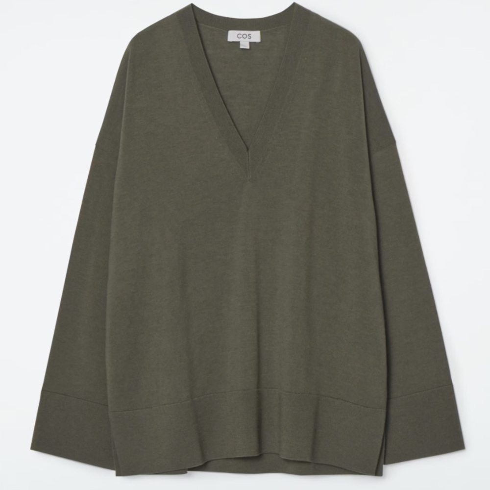 Like New COS V-Neck Merino Wool Sweater